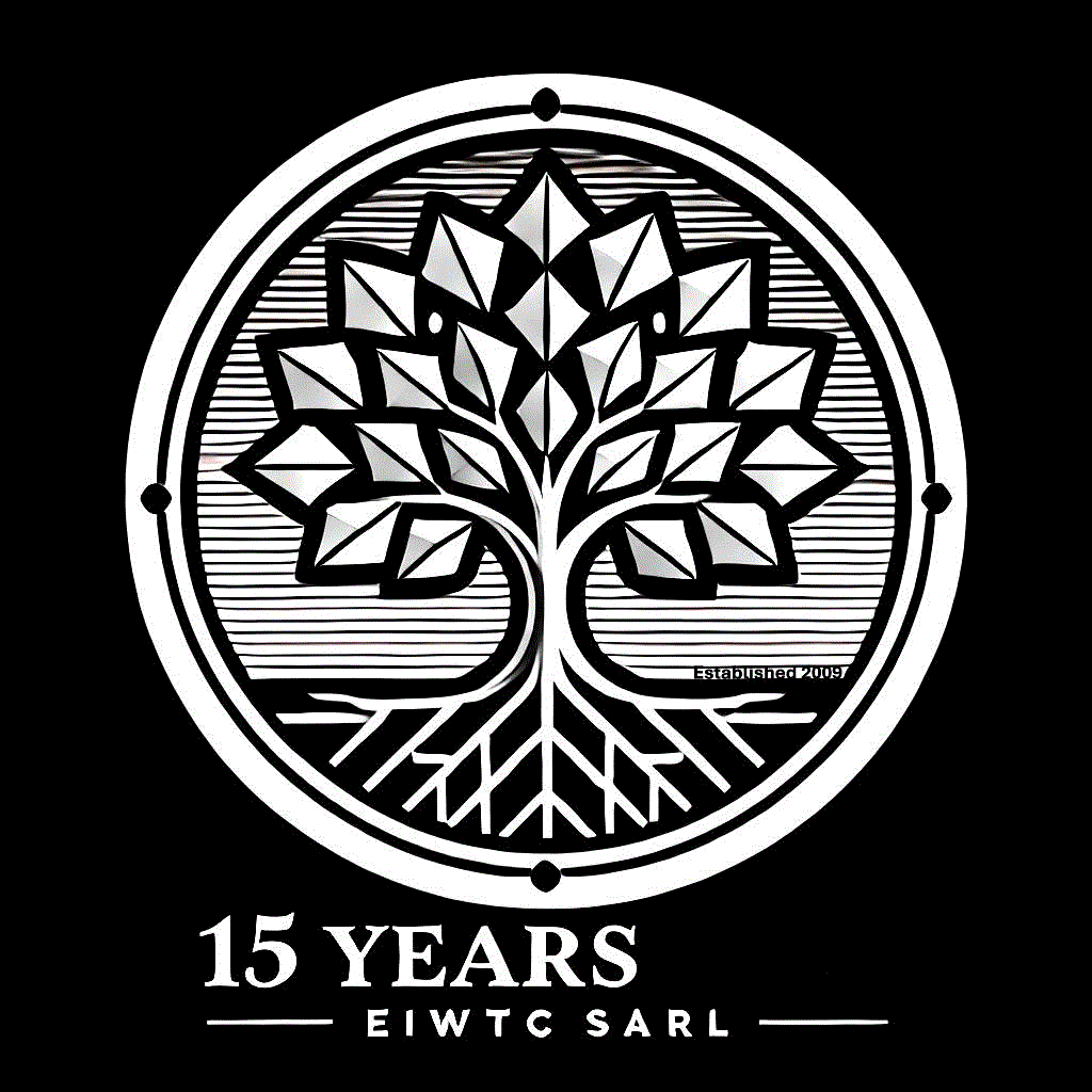 EIWTC SARL anniversary emblem, established 2009, 15 years
